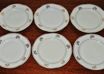 6 talerzy obiadowych płaskich Porcelana Włocławek Ø23,9cm z lat 70-80ch PRL