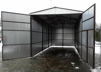 Blaszana montowana hala 4×8 m – srebrna