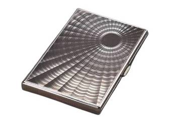 Srebrna Metalowa Papierośnica z Metalowymi Blaszkami w Środku