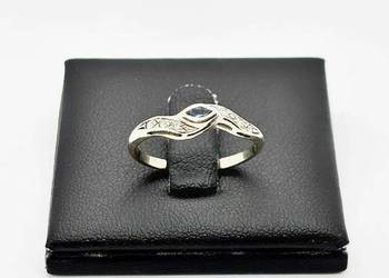 Pierścionek pr 585 1,72g (Rozmiar 15) z szafirem i diamentami