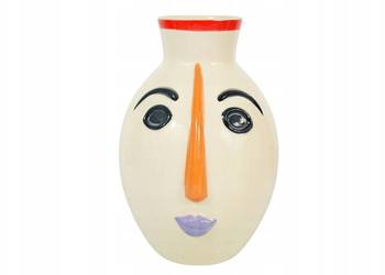 Porcelanowy wazon Vallauris 1960 twarz abstrakcja 4