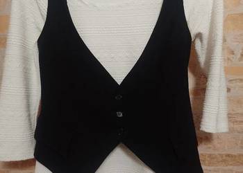 (34/XS) ZARA/Czarna kamizelka garniturowa z Madrytu, bezrękawnik