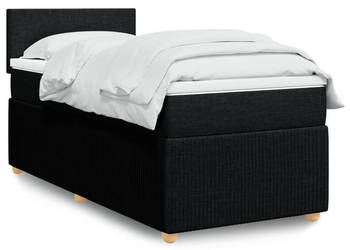 Łóżko kontynentalne z materacem czarne tkanina 90x200 cm WM-3289634