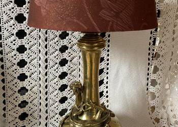 stara lampa z brązu z motywem smoka brąz