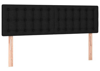 Zagłówek do łóżka z LED czarny 144x5x78/88 cm tkanina WM-3122046