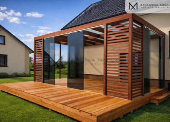 Zadaszenie na taras | Drewno i żaluzje | Producent