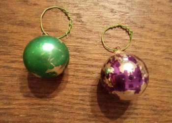 Mini bombki zielona i fioletowa. PRL