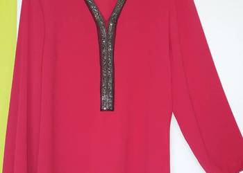 L(46/48) Amarantowa bluzka na okazje szczególne jak nowa