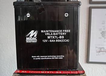 Akumulator Motocyklowy AGM MTX7L-BS 6Ah 85A P+