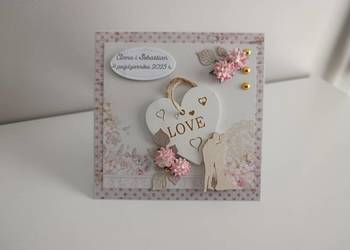 Personalizowana kartka ślubna ręcznie wykonana
