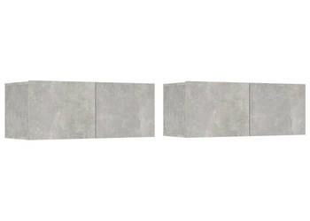Ścienne szafki TV 2 szt. szarość betonu 80x30x30 cm WM-804539