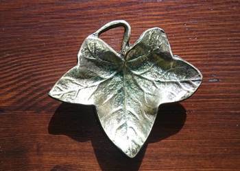 Stara mosiężna patera, popielniczka,