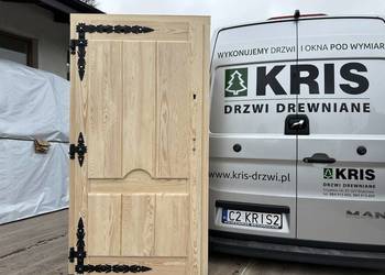 Drzwi lite drewnian sosnowe NA WYMIAR wejściowe zewnętrzne