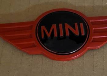 NOWY klejany znaczek MINI czerwono czarny emblemat logo