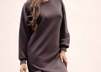 SPORTOWA SUKIENKA DRESOWA MASEŁKO SUWAKI S / M CZEKOLADOWA