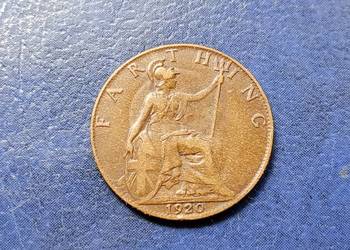 Stare monety 1 farthing 1920 Anglia