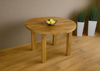 Stół Dębowy Okrągły LOFT, 100% Lite Drewno, Różne Wymiary, Rozkładany.