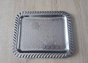 Taca Dekoracyjna srebrna Mała 22x18 Zdobiona Home Accents Glamour