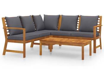 vidaXL 4-cz. zestaw wypoczynkowy do ogrodu, poduszki(SKU:3057776)