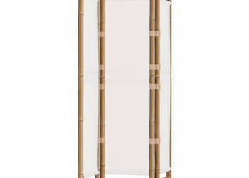 Składany parawan 3-panelowy 120 cm bambus i płótno WM-350623