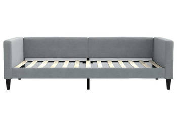 Sofa z funkcją spania jasnoszara obita tkaniną 100x200 cm WM-353988