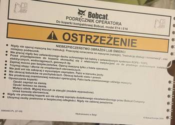 Instrukcja obsługi bobcat koparka kompaktowa E14 E16