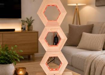 Lampa LED RGB z Naturalnego Drewna – Nowoczesny Design i Wyjątkowy Klimat