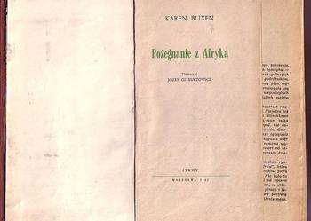 (8369) POŻEGNANIE Z AFRYKĄ – KAREN BLIXEN