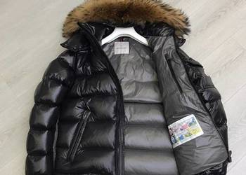 Kurtka męska Moncler puchowa zimowa gęsi puch kaptur jenot futro M L XL