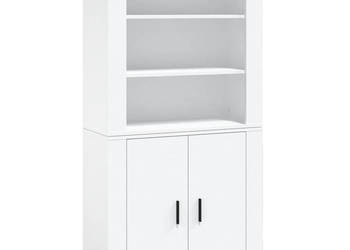 Wysoka szafka biała materiał drewnopochodny WM-3185359