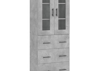 Witrynka szarość betonu 695x34x180 cm materiał drewnopochodny WM-3198429