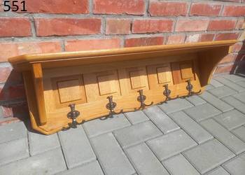 Wieszak dębowy z półką wiszący ścienny Rustykalny Przedpokój (551)