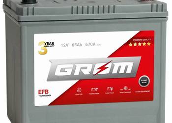 Akumulator 65Ah 670A GROM EFB START&STOP Japan Prawy Plus DT