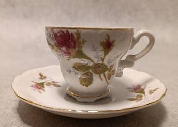 IMPORT Filiżanka Różany Duet Biała Porcelana