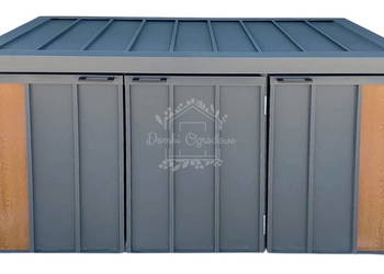 Zabudowa koszy na śmieci wiata śmietnikowa 177x65x110 cm 3x1 ID1151