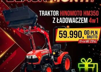 FABRYCZNIE NOWY CIĄGNIK HINOMOTO HM350 ŁADOWACZ KOSIARKA