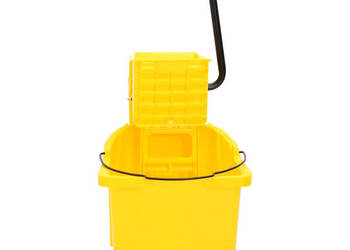 Wiaderko z wyżymaczką do mopa na kółkach żółte 36 L PP WM-154461