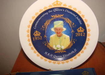 Diamentowy Jubileusz Królowej Elżbiety II - porcelanowy talerz