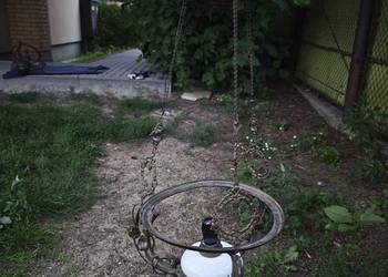 Stara Secesyjna Wiszącą Lampa Naftowa.