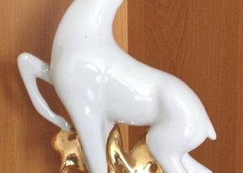 figurka dużego jelenia z porcelany 33 cm