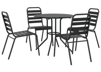 5-cz. zestaw z krzesłami sztaplowanymi antracytowy stal WM-3283765