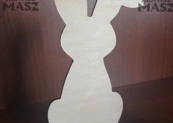 Zając wielkanocny na podstawce, drewniany 16 cm 20szt. #MiszMówiszMasz