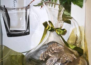 Szklana karafka dzbanek z posrebrzaną aplikacją Super okazja!