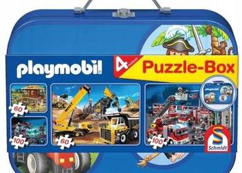 Pudełko z puzzlami w metalowej skrzynce PLAYMOBIL, 2 x 60, 2