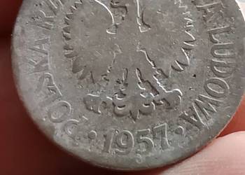 Sprzedam monete 50 groszy 1957 rok zniszczona