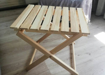 Stolik drewniany składany bukowy balkonowy turystyczny