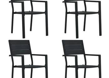 vidaXL Krzesła ogrodowe, 4 szt., czarne(SKU:47886)