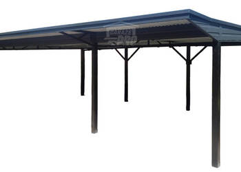 Wiata samochodowa CarPort 8x5 m + wypust dachu 1m - spad w tył rynny GP721