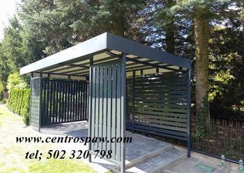 Wiata garażowa , śmietnikowa, zadaszenie, stojak pod pralkę, kosz metalowy