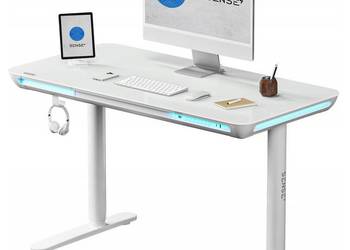 Biurko Elektryczne Regulowane do 118cm Sense7 Szklany Blat 120x60cm + LED